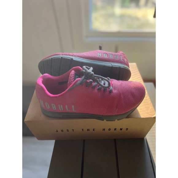 Nobull women's pink with gray trainers 8 - Picture 3 of 10